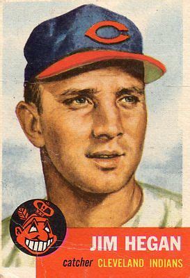 JIM HEGAN 1953 Topps 80 Cleveland Indians Catcher Antique