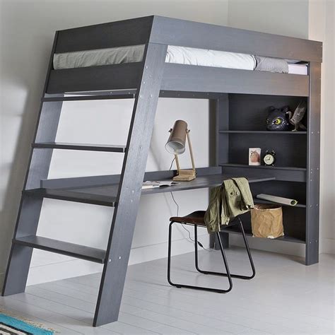 Julien Kids Loft Bed with Desk in Grey