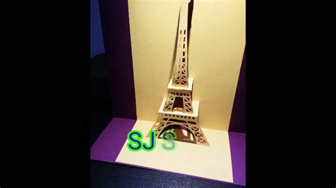 How To Make Greeting Cardeiffel Tower Pop Up Card3d Cardgreeting Card Youtube