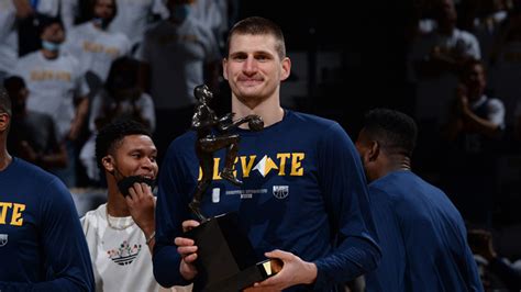 Nba Video Nikola Jokic Presented With Kia Mvp Trophy