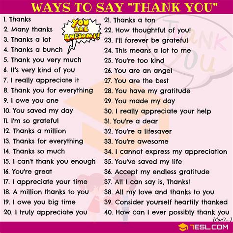 Other Ways To Say Thank You In Speaking And Writing