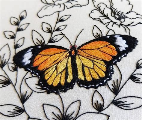 Butterfly Hand Embroidery Pattern Embroidery Shops