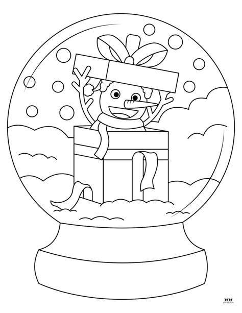 Snow Globe Coloring Pages Templates Pages Printabulls