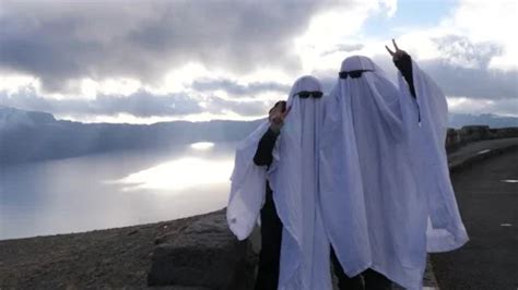 Two People Dress Up As Ghosts On One Of Stock Video Pond5