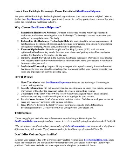 Radiologic Technologist Cover Letter Pdf Résumé Radiology