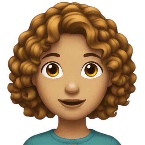 Une Fille Metisse Avec Les Cheveux Bruns Et Les Yeux Bruns AI Emoji