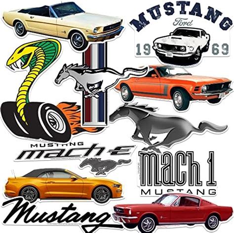 Ford Mustang Vinyl Large Deluxe Stickers Variety Pack Laptop Water