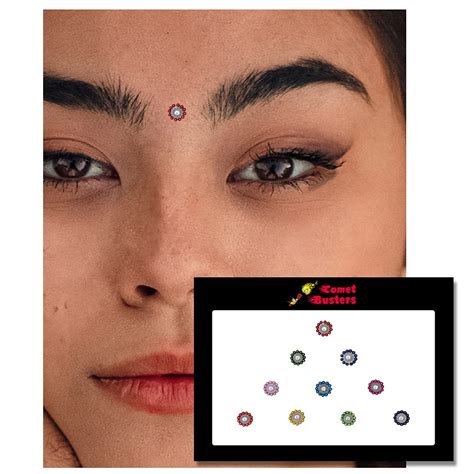 Buy Comet Busters Small Pearl Bindis With Colored Border Face Jewels