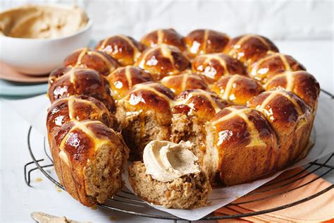 Fig And Walnut Hot Cross Buns With Cinnamon Butter Recipe Recipes