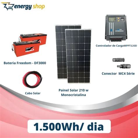 Kit Energia Solar Off Grid At Wh Dia V Resun