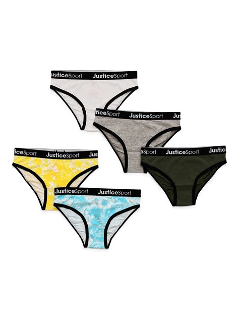 Justice Girls Bikini Underwear 5 Pack Sizes 6 16