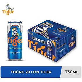 Thùng 20 lon bia Tiger 330ml Giá Tiki khuyến mãi 345 000đ Mua ngay