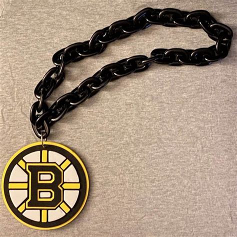 Nhl Boston Bruins Black Chain Necklace W Foam Magnet Etsy