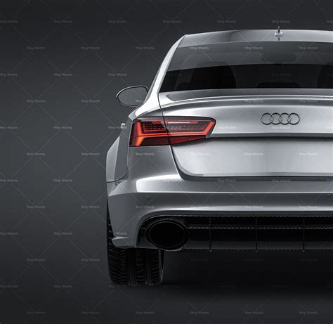 Audi Rs6 Sedan 2015 Glossy Finish All Sides Car Mockup Templatepsd