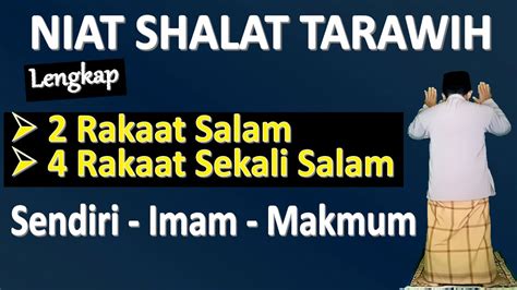 Niat Shalat Tarawih LENGKAP Ust Mahmud Asy Syafrowi YouTube