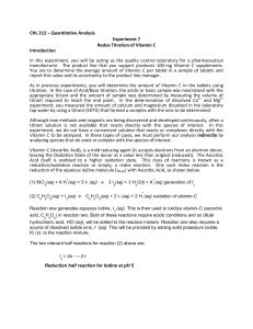 Redox Titration Of Vitamin C