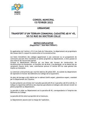 Calam O Notice Projetdelib Transfert Terrain Coll Ge Guyonnerie