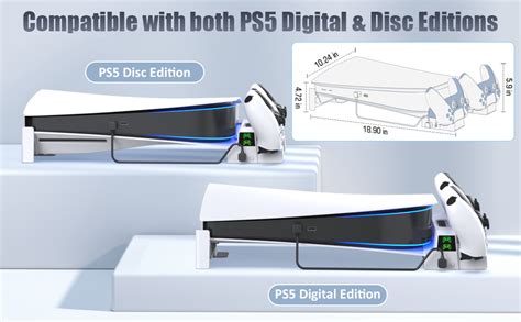 PS5 Horizontal Stand with Cooling Fan and PS5 Controller Charger ...