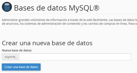 Cómo crear una base de datos MySQL desde cPanel