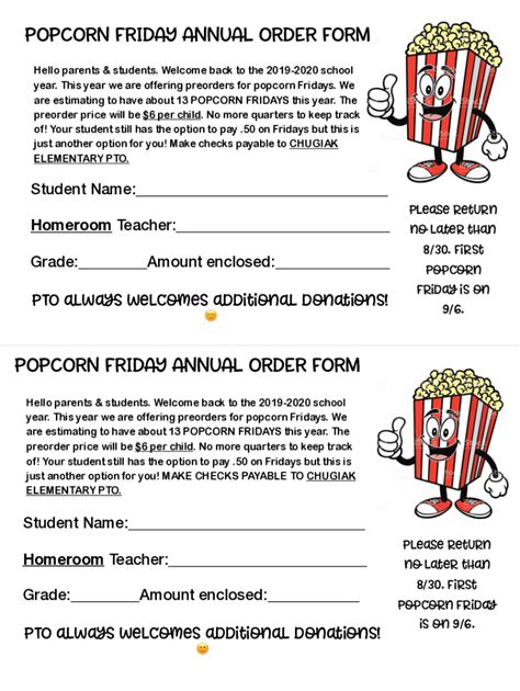 Fillable Online Popcorn Preorder Form PDF DocDroid Fax Email Print