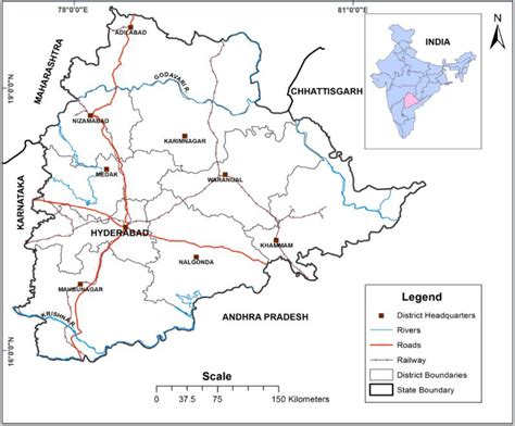 General Geographic Map Of Telangana State Download Scientific Diagram