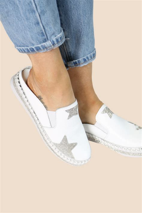 Nika White Star Leather Mule Warwick Jones