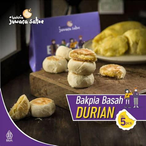 BAKPIA JUWARA SATOE Isi 5 Bakpia Basah Durian Oleh Oleh Khas