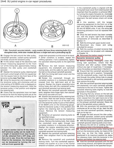 tightening belt tensioner after fitting new timing belt - Motor Vehicle ...