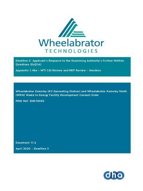 Fillable Online Infrastructure Planninginspectorate Gov Deadline 3