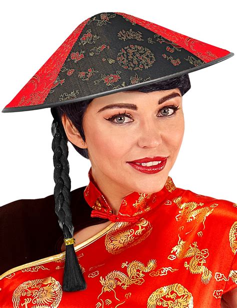 Chapeau Chinois Avec Tresse Noire Achat De Accessoires Sur VegaooPro