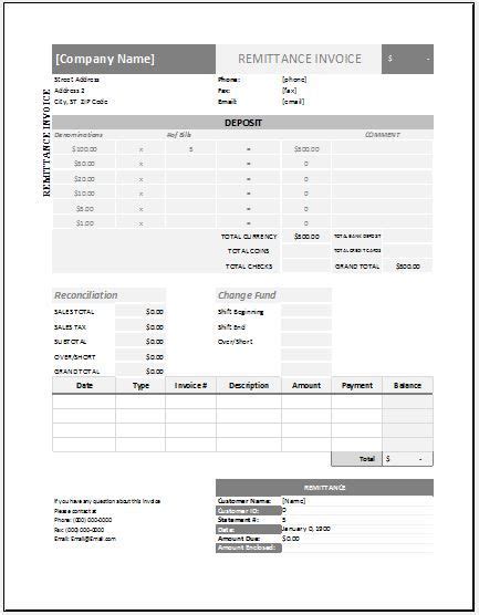 Free Remittance Advice Templates Word Excel Pdf Templates