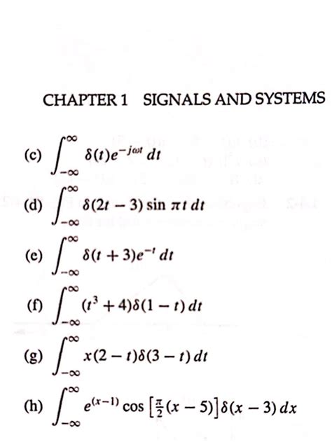 Solved Evaluate The Following Integrals A