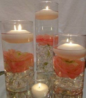 Peonies Wedding Reception Table Centerpieces With Floating Candles