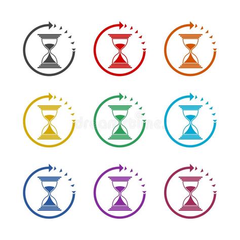 Sand Glass Icon Isolated Hourglass Icon Color Set Stock Vector Illustration Of Design