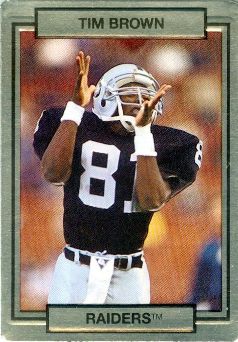 Tim Brown football card (Oakland Raiders Wide Reciever) 1990 Action Packed #124