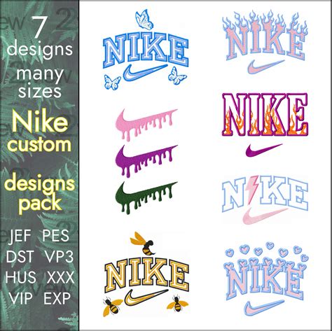 Nike custom pack Embroidery Designs, swoosh logo design - Inspire Uplift