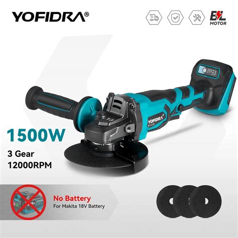 Yofidra Mm M Brushless Angle Grinder Cordless Metal Grinding