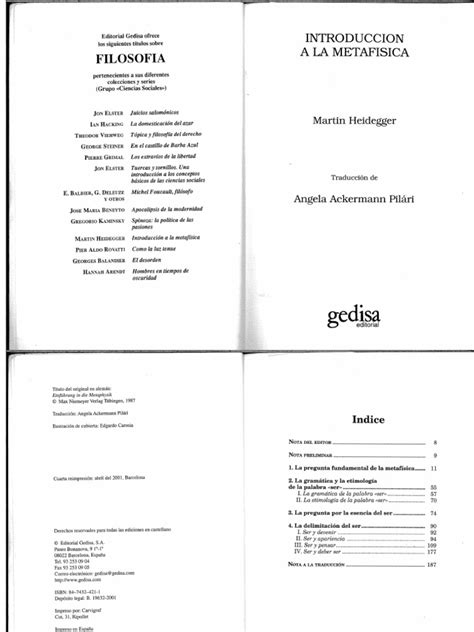 PDF Heidegger Introducción a La Metafísica DOKUMEN TIPS