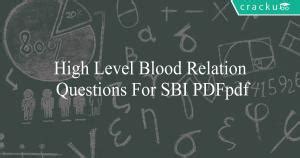 High Level Blood Relation Questions For Sbi Po Pdf Cracku