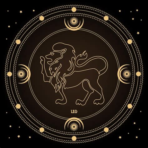 Signo Del Zodiaco Leo Signo Del Horóscopo Astrológico En Un Círculo