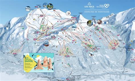 Les Arcs Piste Map The Les Arcs Trail Map Paradiski La Plagne