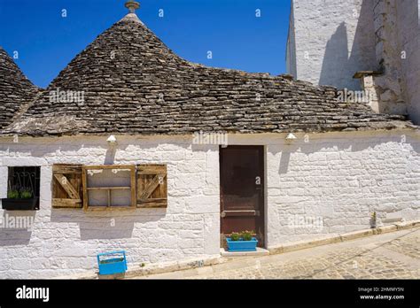 Alberobello Bari Province Apulia Italy Exterior Of The Famous