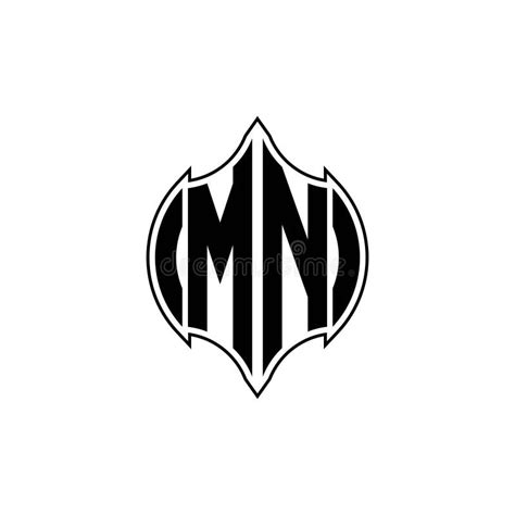 Mn Logo Monogram Geometric Shield Shape Style Stock Vector