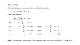 Persamaan Nilai Mutlak Ppt