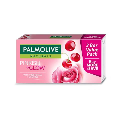 PALMOLIVE NATURALS SOAP PINKISH GLOW PINK 3 BAR VALUE PACK 80G