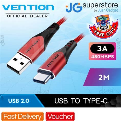 Vention Cotton Braided Usb A Male To C Male A Usb Cable Codr