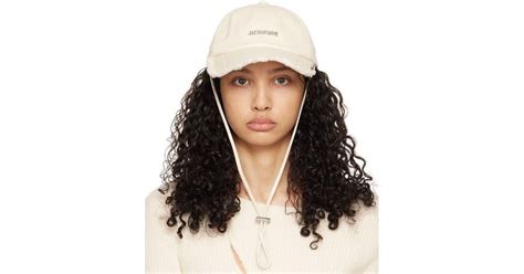 Jacquemus Off White Le Chouchou La Casquette Artichaut Cap In Black