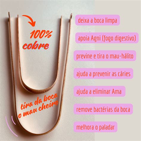 Raspador De Língua 100 Cobre Adulto Doshas Empório