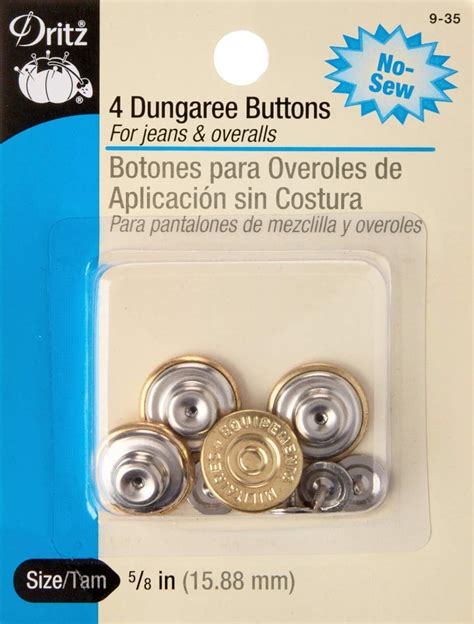 Amazon Dritz 9 35 No Sew Dungaree Buttons Gilt 5 8 Inch 4 Count