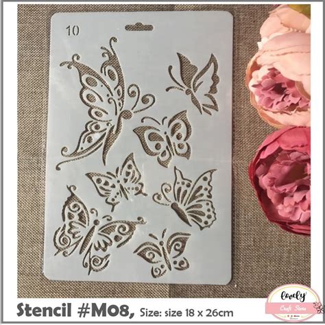 Jual Lovelycraftstore M08 ~ Plastik Stensil Cetakan Stensil Plastic Stencil For Baking